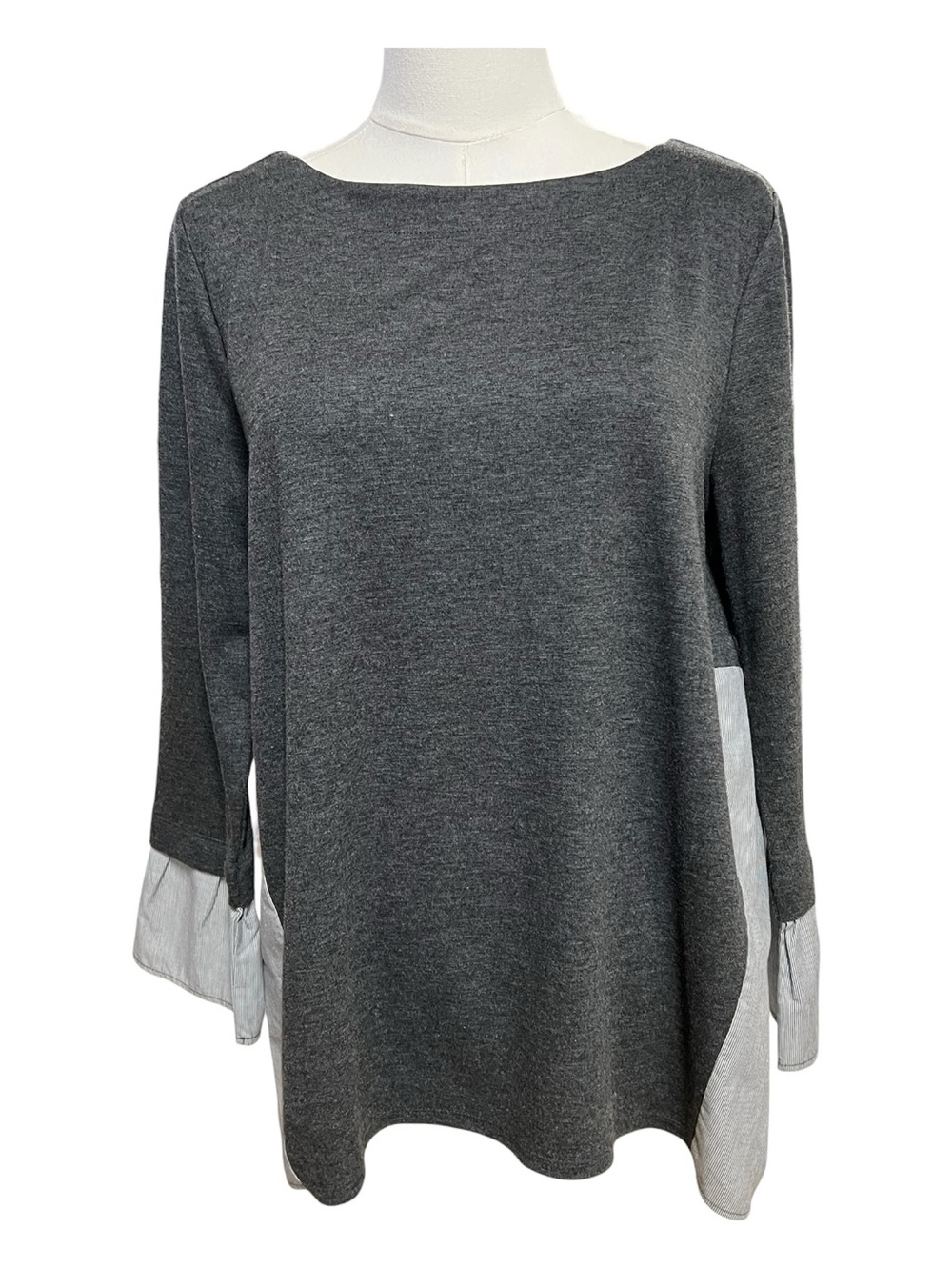 EUC LOFT Mixed Media Knit Sweater Shirt Top | Size Small